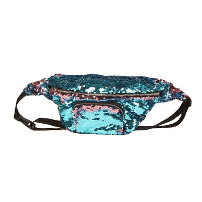 Sequins Waist Bag Double Color Makeup Bag Mermaid Purses Chest Pack Women Girl Travelling Mobile Phone Bag - DealBuddy