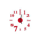 Lovelife WC37130 Acrylic English Digital DIY Stereo Wall Clock Wall Stick Clock