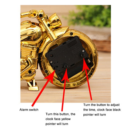 Cartoon Motorcycle Alarm Clock Bedroom Plastic Pointer Alarm Clock, Size: 23*13*6cm