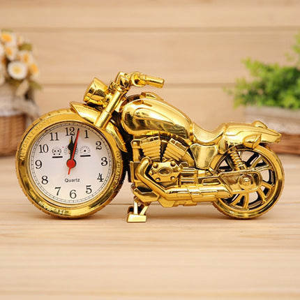 Cartoon Motorcycle Alarm Clock Bedroom Plastic Pointer Alarm Clock, Size: 23*13*6cm, Gold, Gold, Red, Black, Gold, Black - DealBuddy