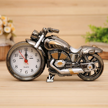 Cartoon Motorcycle Alarm Clock Bedroom Plastic Pointer Alarm Clock, Size: 23*13*6cm, Gold, Gold, Red, Black, Gold, Black - DealBuddy