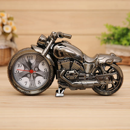 Cartoon Motorcycle Alarm Clock Bedroom Plastic Pointer Alarm Clock, Size: 23*13*6cm, Gold, Gold, Red, Black, Gold, Black - DealBuddy