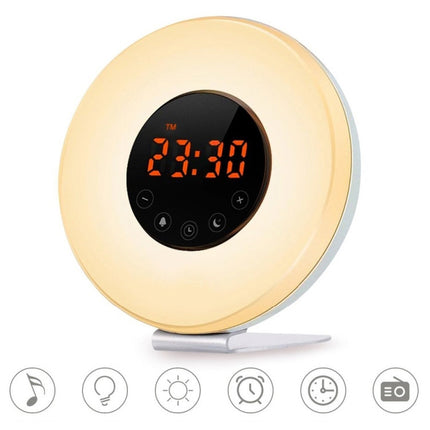 Multi-function Led Touch Intelligent Wake-up Light Alarm Clock with FM Radio