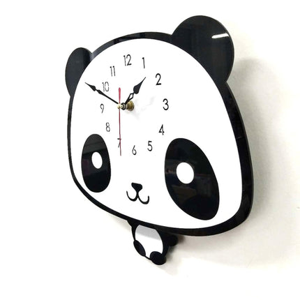 Creative Home Office Bedroom Decoration Panda Swing Acrylic Wall Clock