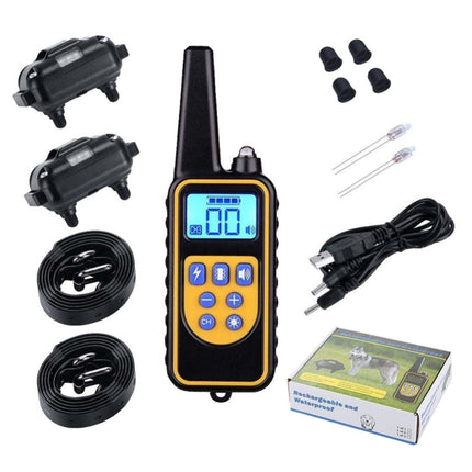 880-2 800 Yards Rechargeable Remote Control Collar Dog Training Device Anti Barking Device, 880-2 Black Black, 880-2 Black+Orange - DealBuddy