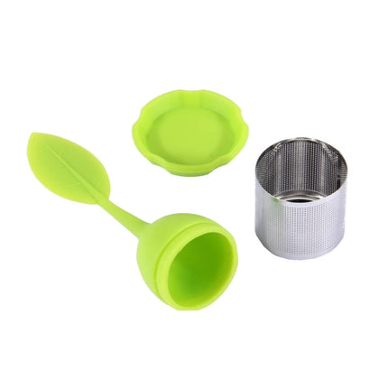 Food Grade Leaf Silicone Make Tea Bag Stainless Steel Tea Strainers, Random Color Delivery