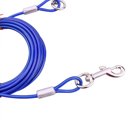 Double-end Steel Wire Rope Pet Dogs 2 in 1 Traction Rope Pet Walking Leads With Handle, Length: 5m,Random Color Delivery, Length: 5m - DealBuddy