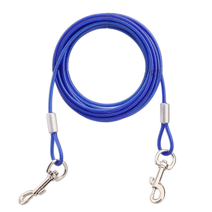 Double-end Steel Wire Rope Pet Dogs 2 in 1 Traction Rope Pet Walking Leads With Handle, Length: 10m,Random Color Delivery, Length: 10m - DealBuddy