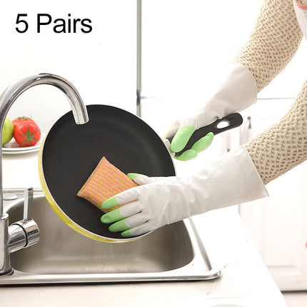 5 Pairs Sale Shark Housework Cleaning PVC Latex Gloves Waterproof Thicken Laundry Washing Gloves - DealBuddy