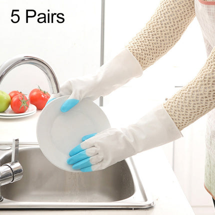 5 Pairs Sale Shark Housework Cleaning PVC Latex Gloves Waterproof Thicken Laundry Washing Gloves - DealBuddy