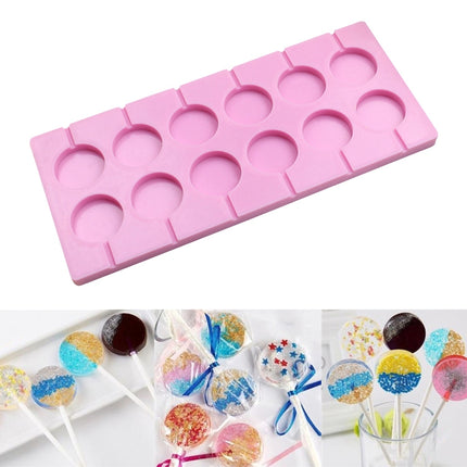 12-Capacity DIY Silicone Chocolate Molds(Lollipop Shape), Cow Shape, Lollipop Shape - DealBuddy