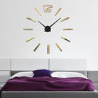 39 inch Bedroom Home Office Decoration Modern Frameless Large DIY 3D Mirror Wall Sticker Mute Clock