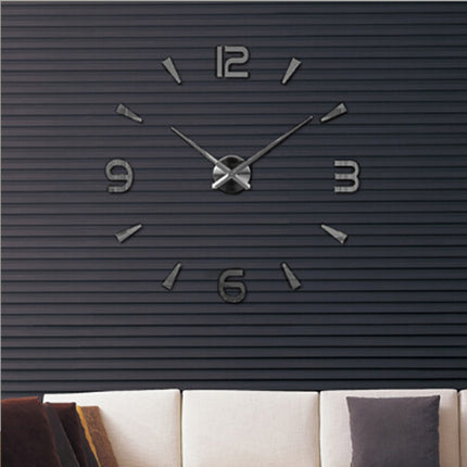 Bedroom Home Decoration Watch Frameless 3D Mirror Large DIY Wall Sticker Mute Clock, Size: 100*100cm, 3M013S (Silver), 3M013S (Black), 3M013S (Gold)