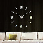 Bedroom Home Decoration Watch Frameless 3D Mirror Large DIY Wall Sticker Mute Clock, Size: 100*100cm