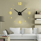 Bedroom Home Decoration Mirrored Number Frameless Large 3D DIY Wall Sticker Mute Clock, Size: 100*100cm