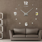 Bedroom Home Decoration Mirrored Number Frameless Large 3D DIY Wall Sticker Mute Clock, Size: 100*100cm