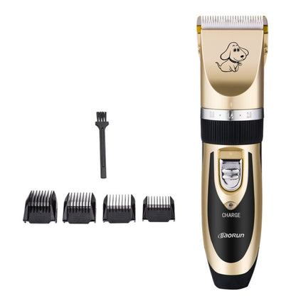 P2 110-240V Ceramics Titanium Professional Pet Electric Scissors Pets Hair Clippers with Four Combs, Ceramics Titanium Scissors - DealBuddy