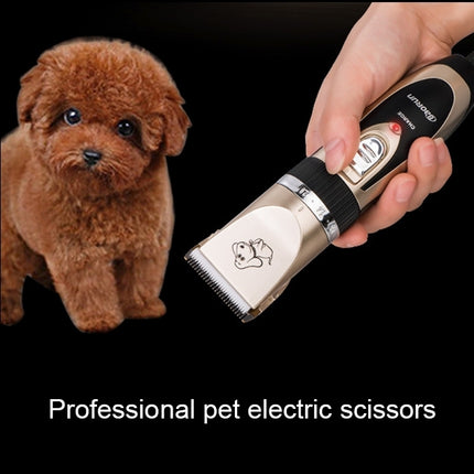 P2 110-240V Ceramics Titanium Professional Pet Electric Scissors Pets Hair Clippers with Four Combs, Ceramics Titanium Scissors - DealBuddy