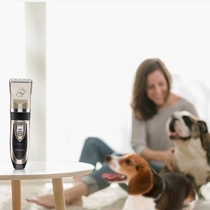 P2 110-240V Ceramics Titanium Professional Pet Electric Scissors Pets Hair Clippers with Four Combs, Ceramics Titanium Scissors - DealBuddy