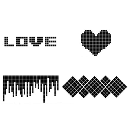 100 PCS Square Crystal Mosaic Mirror Acrylic Stereo Wall Stickers Creative Background Home Living Room Wall Sticker,Size:2*2cm