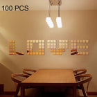 100 PCS Square Crystal Mosaic Mirror Acrylic Stereo Wall Stickers Creative Background Home Living Room Wall Sticker,Size:2*2cm