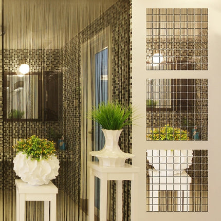 100 PCS Square Crystal Mosaic Mirror Acrylic Stereo Wall Stickers Creative Background Home Living Room Wall Sticker,Size:2*2cm, Size:2*2 Color:Silver, Size:2*2 Color:Black, Size:2*2 Color:Gold