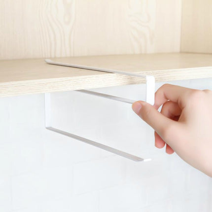 Stainless Metal Kitchen Toilet Paper Towel Rack Paper Towel Roll Holder Cabinet Hanging Shelf Preservative Film Storage Rack,Size: 26*10.8*1.5cm