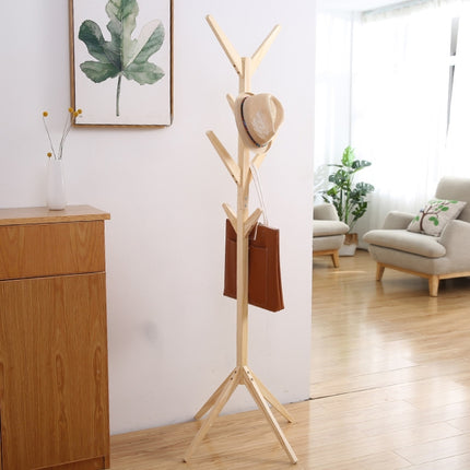 Creative Tree-shaped Solid Wood Floor Hatstand Clothes Hanging Rack,Size: 175x45x45cm