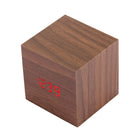 Wood Clock Desk Table LED Digital Display Alarm Clock with Time & Date & Temperature Display