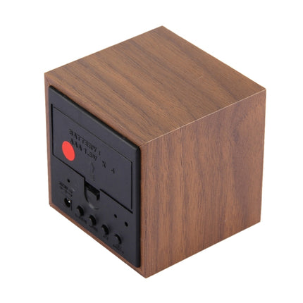 Wood Clock Desk Table LED Digital Display Alarm Clock with Time & Date & Temperature Display