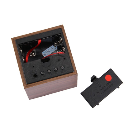 Wood Clock Desk Table LED Digital Display Alarm Clock with Time & Date & Temperature Display