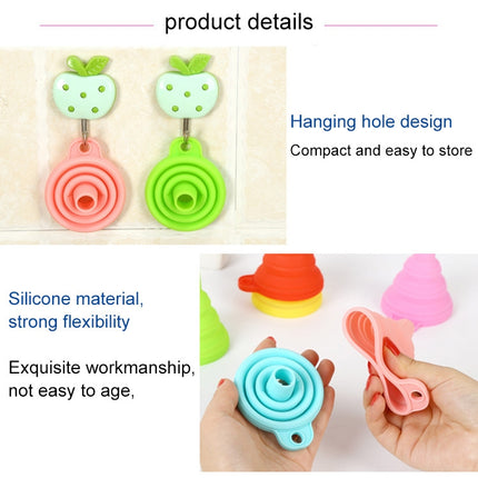 Mini Silicone Foldable Telescopic Funnel Random Color Delivery