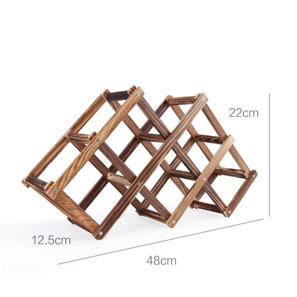 6 Bottles Racks Foldable Wine Stand Wooden Wine Holder Kitchen Bar Display Shelf