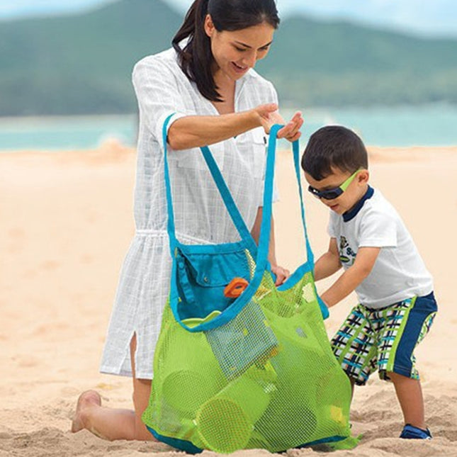 Portable Mesh Children Beach Dredging Tools Toy Quick Storage Bag Handbag
