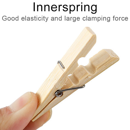 100pcs Multi-function Mini Bamboo Clothes Photo Paper Peg Clothespin Laundry Hanger Clip