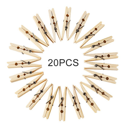 100pcs Multi-function Mini Bamboo Clothes Photo Paper Peg Clothespin Laundry Hanger Clip
