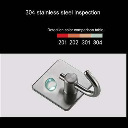 MYD-1038 304 Stainless Steel Sticky Hook Kitchen Bathroom Multi-functional Hole Free Wall Mount Holder