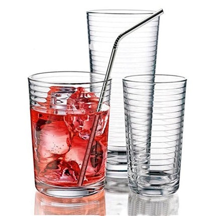 5pcs Reusable Stainless Steel Bent Drinking Straw + Cleaner Brush Set Kit,  215*6mm, 215*6mm (Bent) - DealBuddy