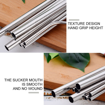 5pcs Reusable Stainless Steel Bent Drinking Straw + Cleaner Brush Set Kit,  215*6mm, 215*6mm (Bent) - DealBuddy