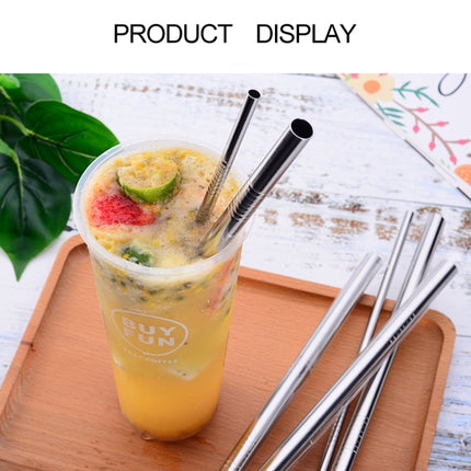 5pcs Reusable Stainless Steel Bent Drinking Straw + Cleaner Brush Set Kit,  215*6mm, 215*6mm (Bent) - DealBuddy
