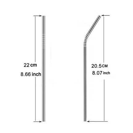 4pcs Reusable Stainless Steel Drinking Straw + Cleaner Brush Set Kit,  215*6mm, 215*6mm (Combination) - DealBuddy