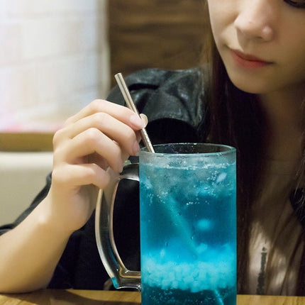 4pcs Reusable Stainless Steel Drinking Straw + Cleaner Brush Set Kit,  215*6mm, 215*6mm (Combination) - DealBuddy