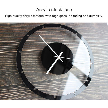 TM011 A Round Wooden Dial Transparent Acrylic Mute Wall Clock