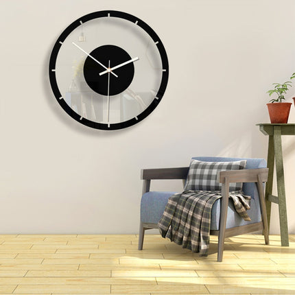 TM011 A Round Wooden Dial Transparent Acrylic Mute Wall Clock