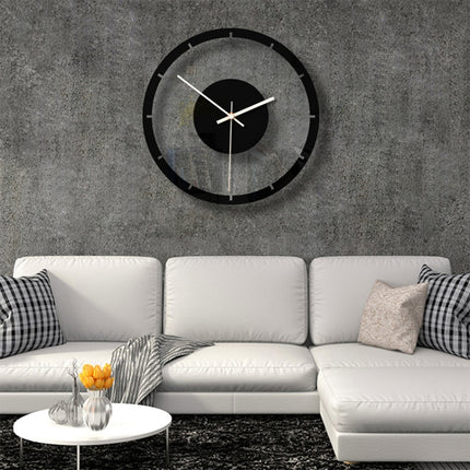 TM011 A Round Wooden Dial Transparent Acrylic Mute Wall Clock
