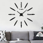 Bedroom Home Decor Large 3D Mirror DIY Wall Sticker Clock, Size: 100*100cm