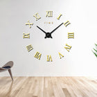 Bedroom Home Decoration Frameless Roman Numeral Large DIY Wall Sticker Mute Clock, Size: 100*100cm