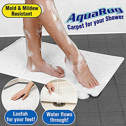 Rectangular Bathroom Bathtub Mildew Stain Resistant PVC Anti-skid Household Foot Pad Carpet, Size: 70cm x 40cm (White)