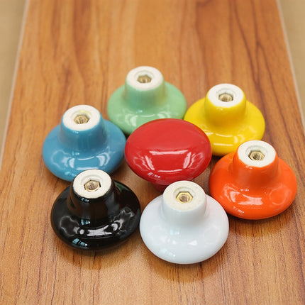 38mm Modern Literary Color Glazed Ceramic Cabinet Drawer Handle - DealBuddy