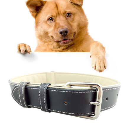 Leather Pet Dog Collar Pet Products Big Dog Collar, Size: L, 2.5 * 51cm, Size: L - DealBuddy